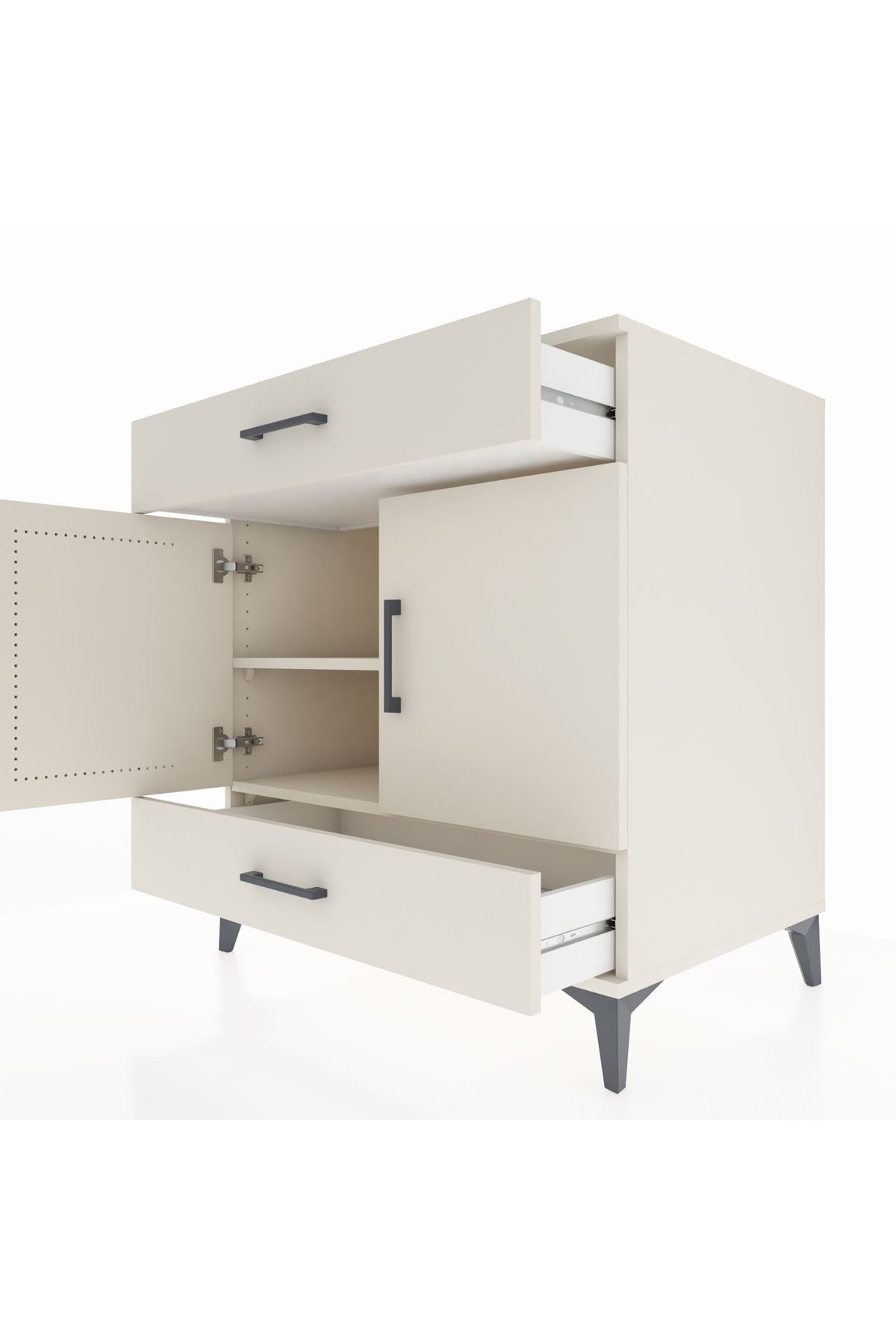 Kronos Şifonyer 2 Raflı 2 Çekmeceli 2 Kapaklı 88x59x96 - S70M058V1C