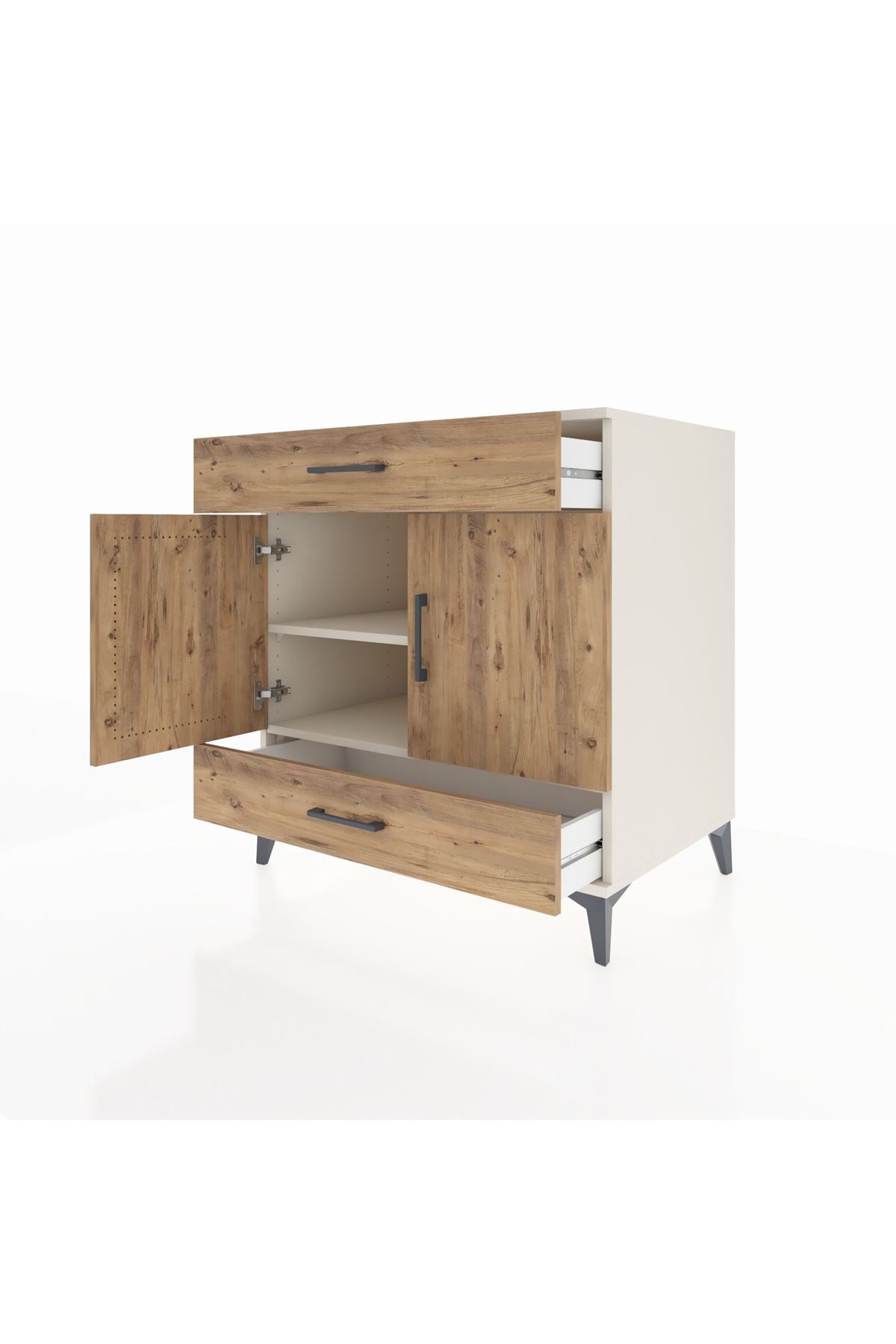 Kronos Şifonyer 2 Raflı 2 Çekmeceli 2 Kapaklı 88x59x96 - S70M058V3C