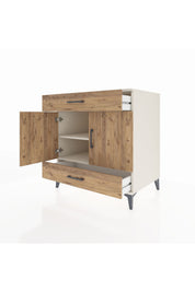 Kronos Şifonyer 2 Raflı 2 Çekmeceli 2 Kapaklı 88x59x96 - S70M058V3C