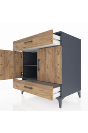 Kronos Şifonyer 2 Raflı 2 Çekmeceli 2 Kapaklı 88x59x96 - S70M058V6C