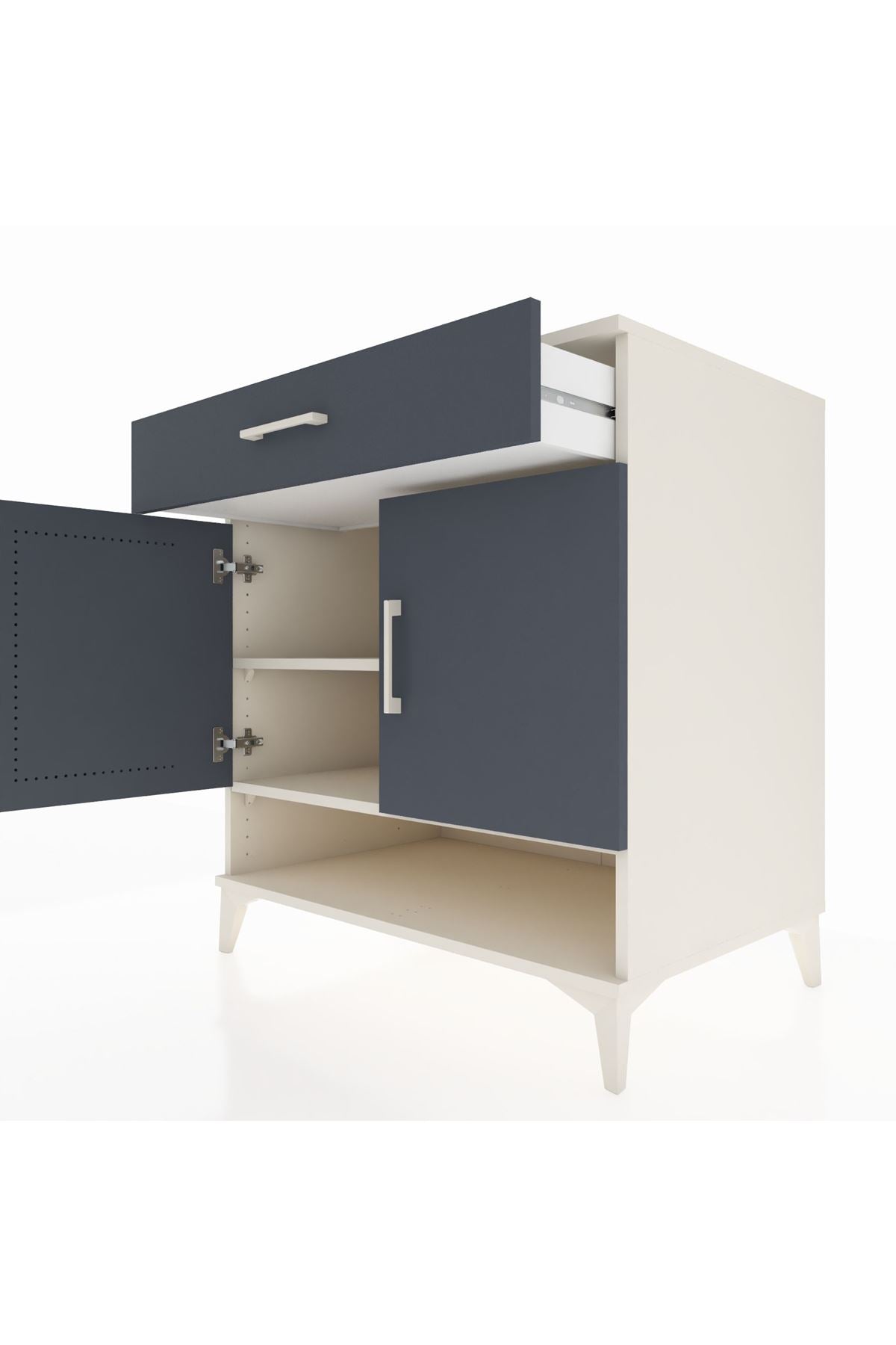Kronos Şifonyer 2 Raflı Tek Çekmeceli 2 Kapaklı 88x59x96 - S70M059V2C