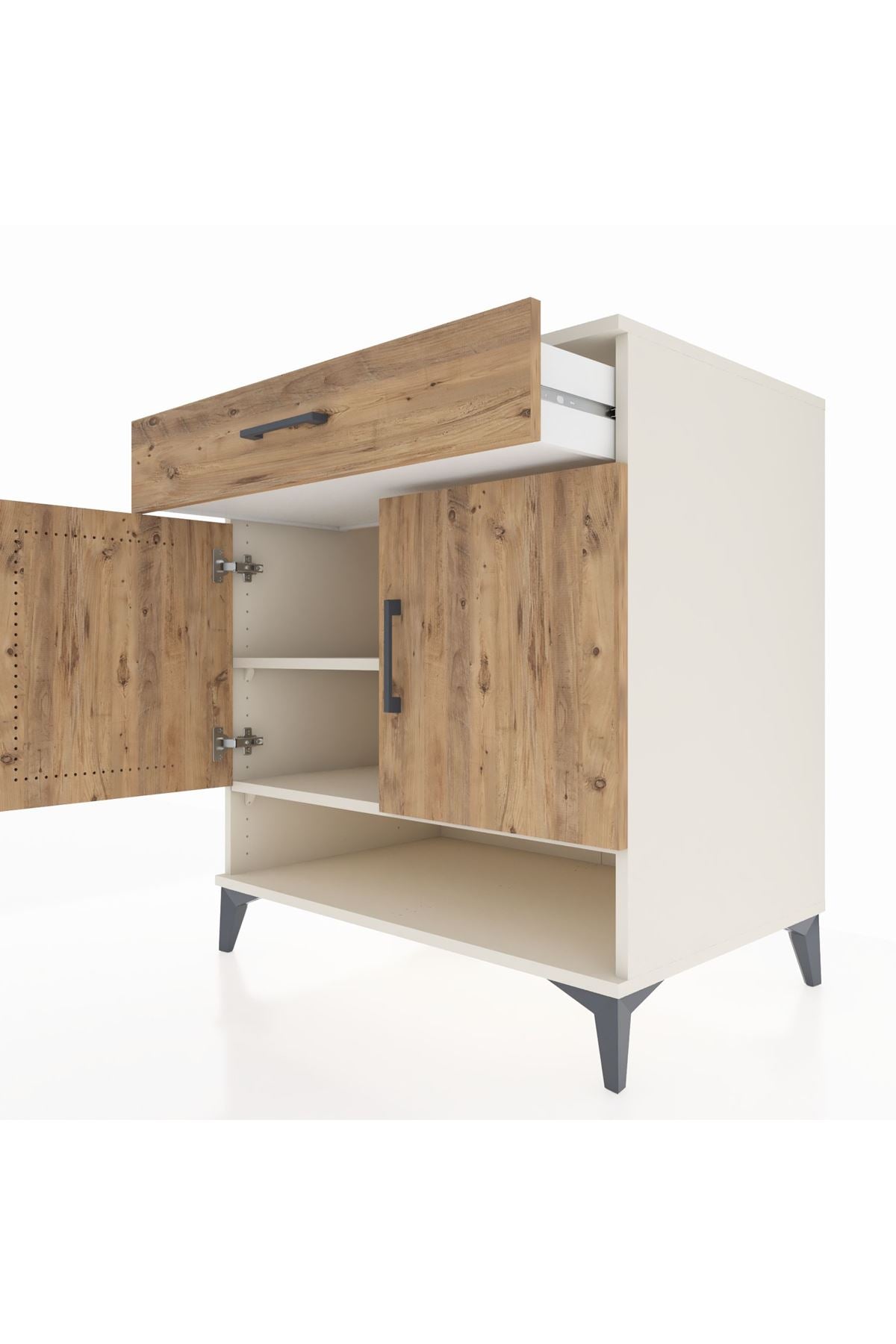 Kronos Şifonyer 2 Raflı Tek Çekmeceli 2 Kapaklı 88x59x96 - S70M059V3C