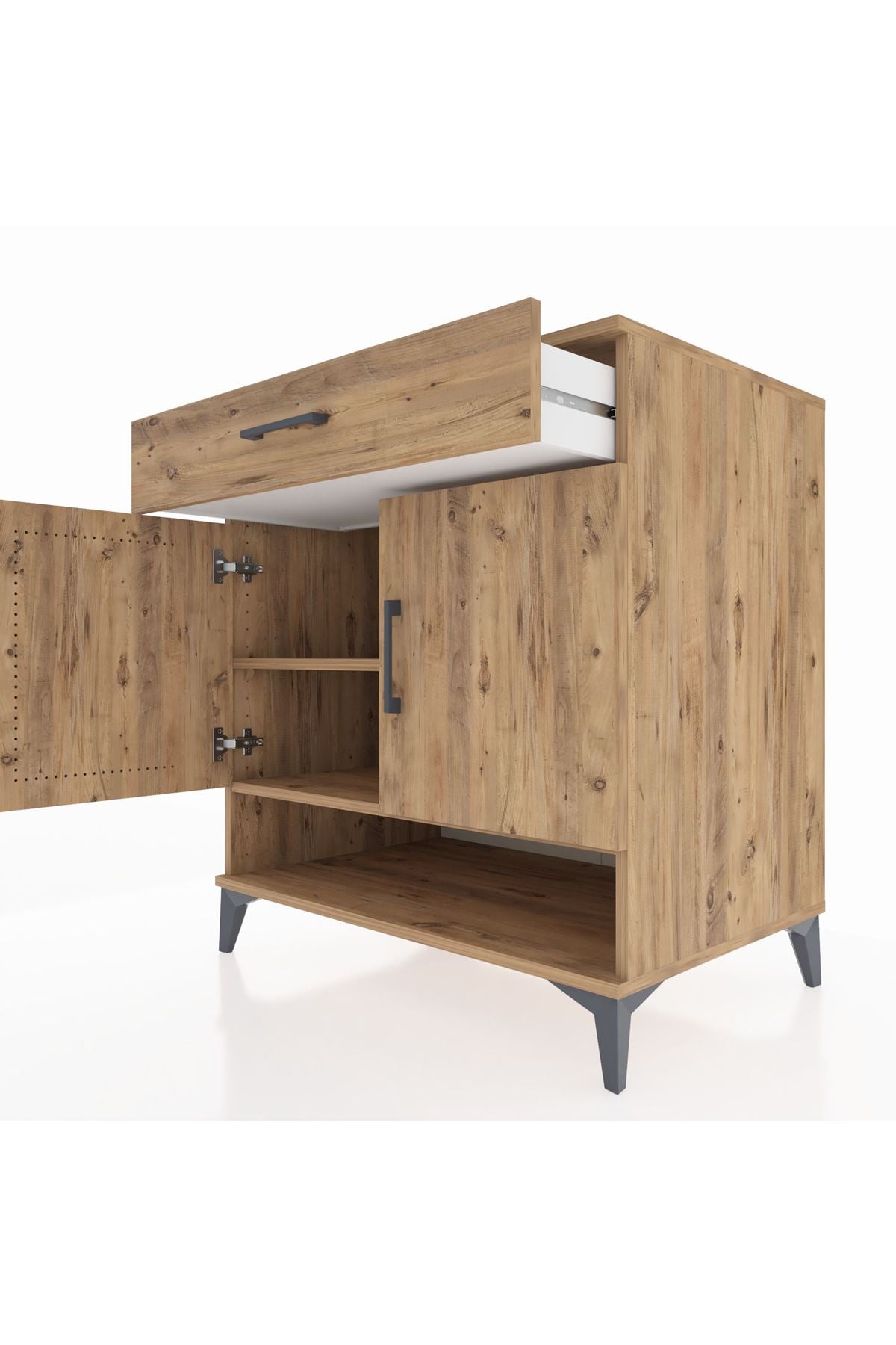 Kronos Şifonyer 2 Raflı Tek Çekmeceli 2 Kapaklı 88x59x96 - S70M059V9C