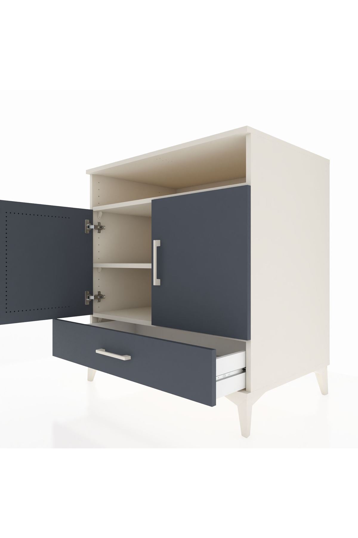 Kronos Şifonyer 3 Raflı Tek Çekmeceli 2 Kapaklı 88x59x96 - S70M060V2C