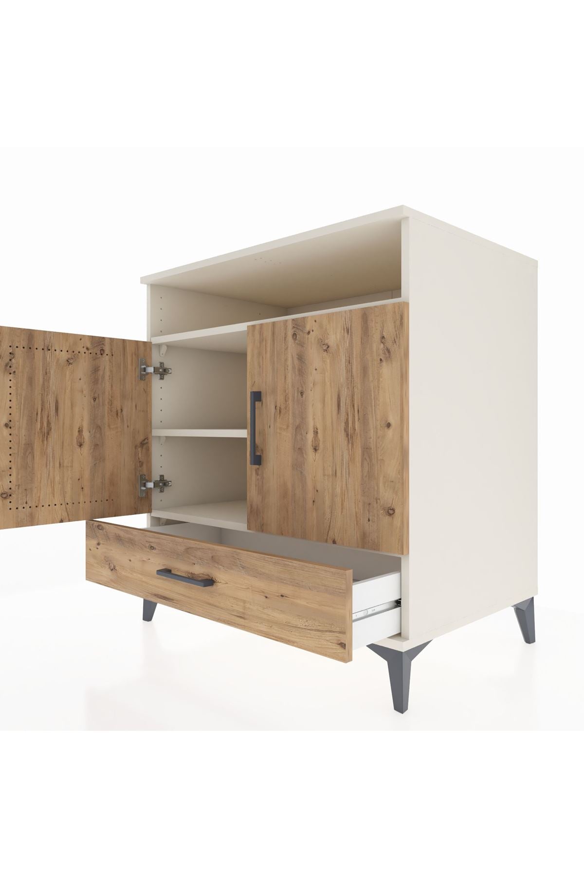 Kronos Şifonyer 3 Raflı Tek Çekmeceli 2 Kapaklı 88x59x96 - S70M060V3C