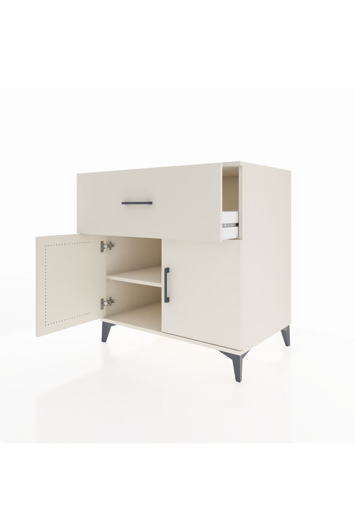 Kronos Şifonyer Tek Raflı Tek Çekmeceli 2 Kapaklı 88x59x96 - S70M062V1C