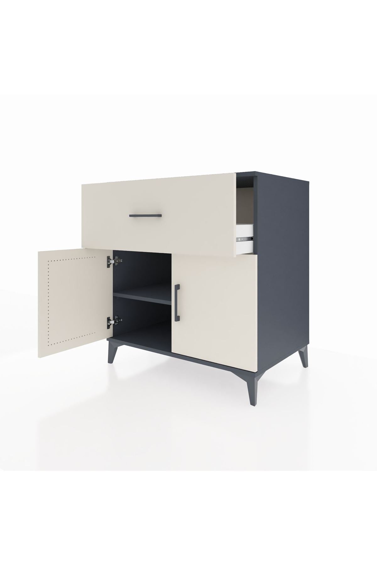 Kronos Şifonyer Tek Raflı Tek Çekmeceli 2 Kapaklı 88x59x96 - S70M062V4C