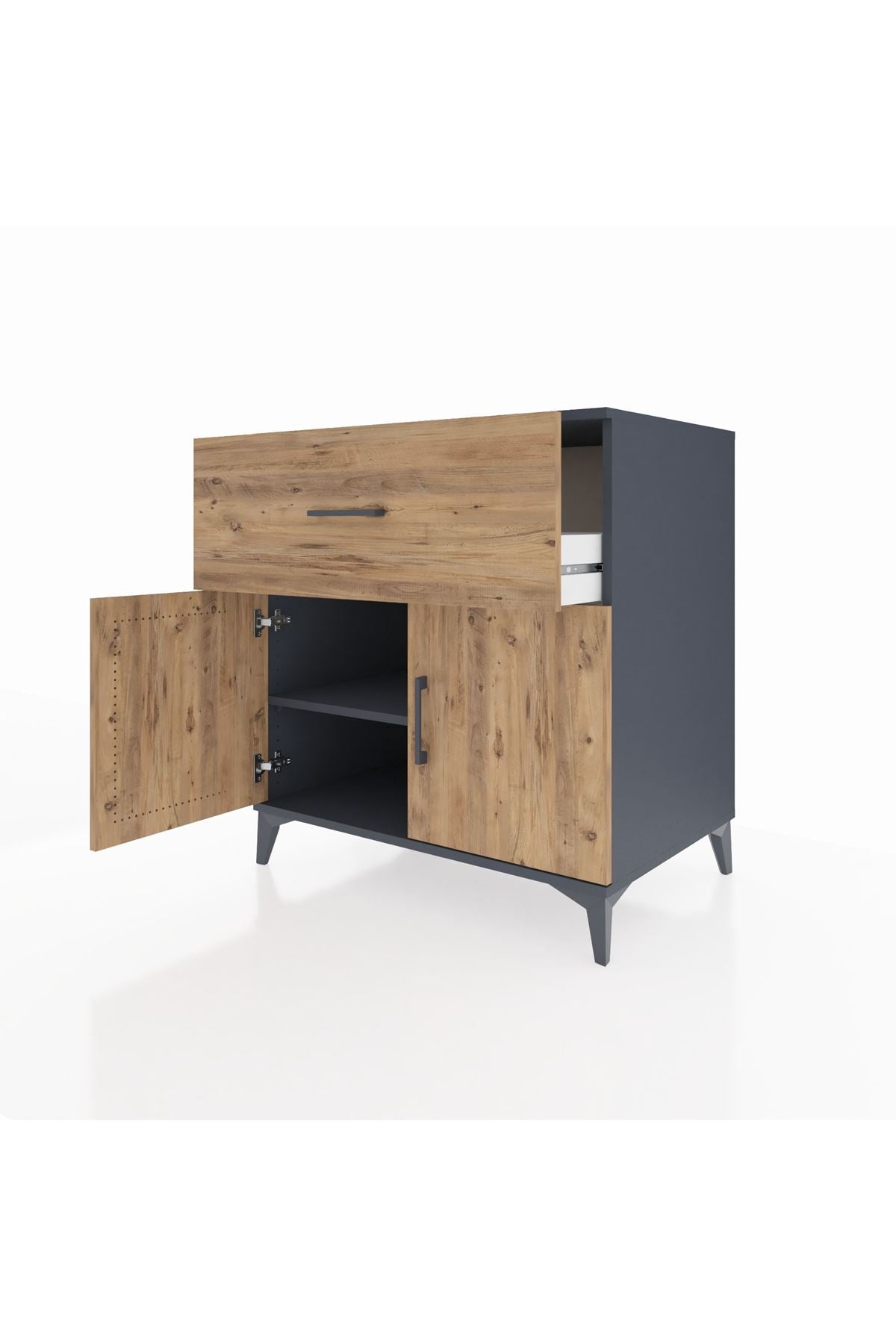 Kronos Şifonyer Tek Raflı Tek Çekmeceli 2 Kapaklı 88x59x96 - S70M062V6C