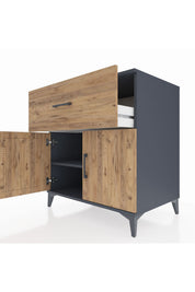 Kronos Şifonyer Tek Raflı Tek Çekmeceli 2 Kapaklı 88x59x96 - S70M062V6C