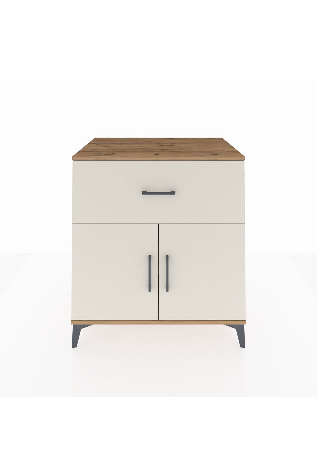 Kronos Şifonyer Tek Raflı Tek Çekmeceli 2 Kapaklı 88x59x96 - S70M062V7C