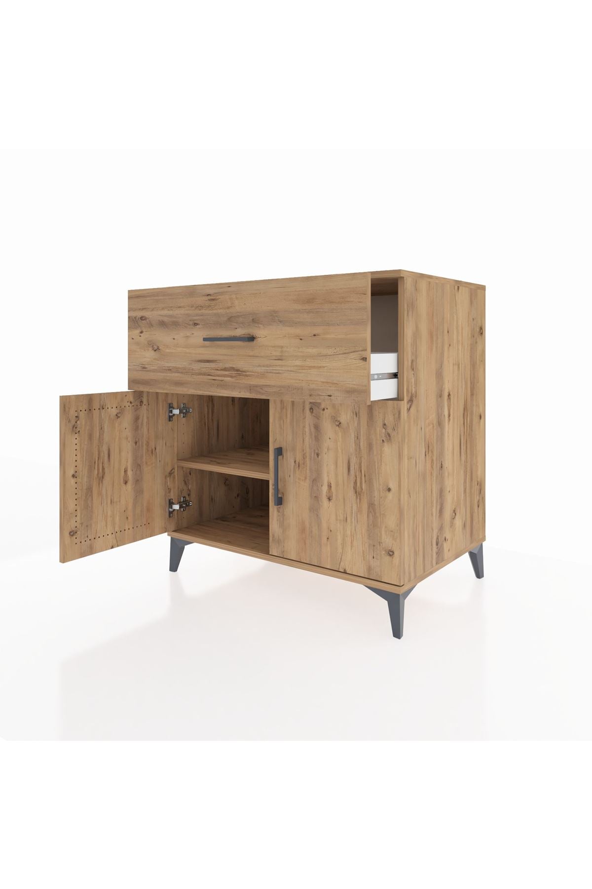 Kronos Şifonyer Tek Raflı Tek Çekmeceli 2 Kapaklı 88x59x96 - S70M062V9C