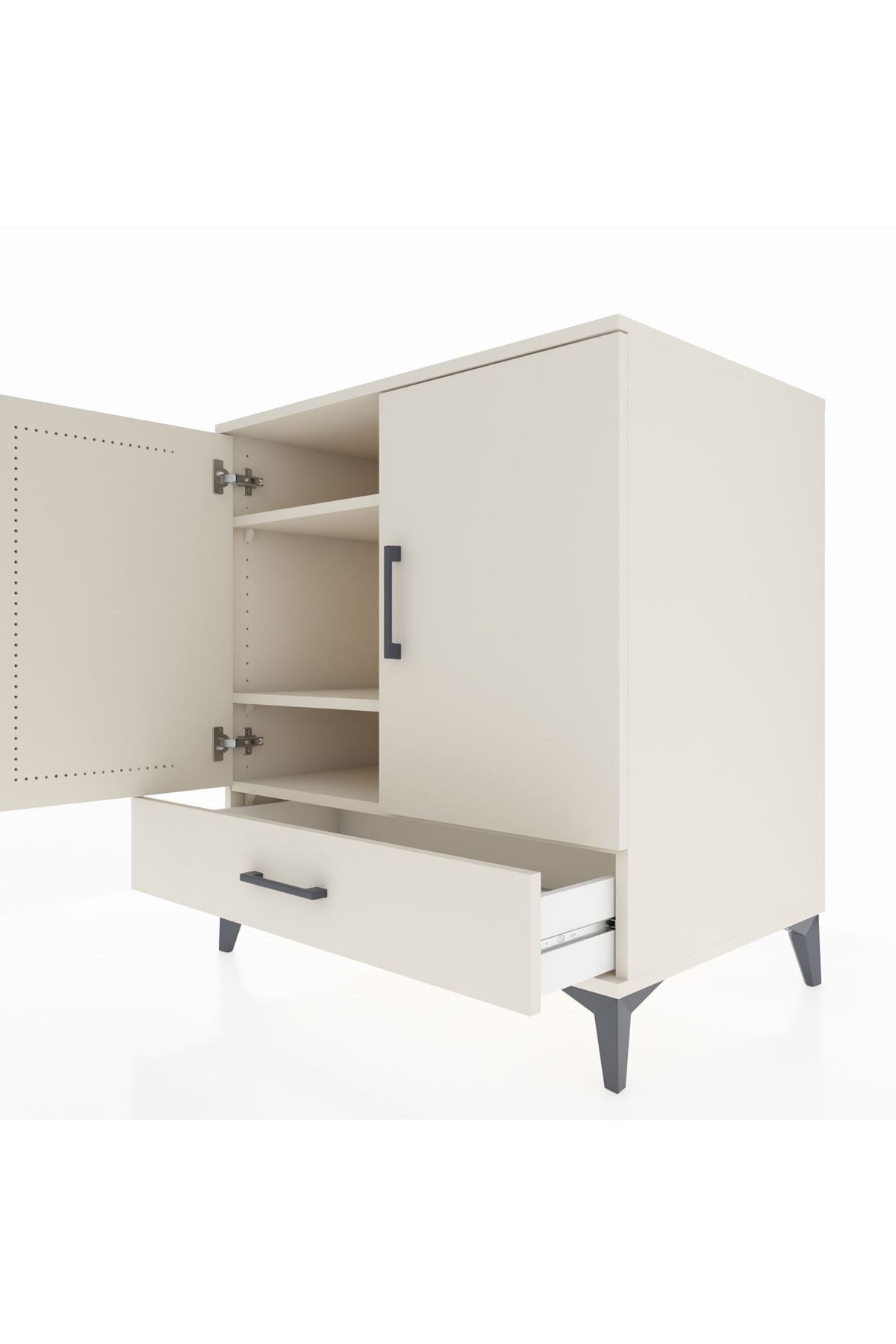 Kronos Şifonyer 3 Raflı Tek Çekmeceli 2 Kapaklı 88x59x96 - S70M067V1C