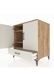 Kronos Şifonyer 3 Raflı Tek Çekmeceli 2 Kapaklı 88x59x96 - S70M067V7C