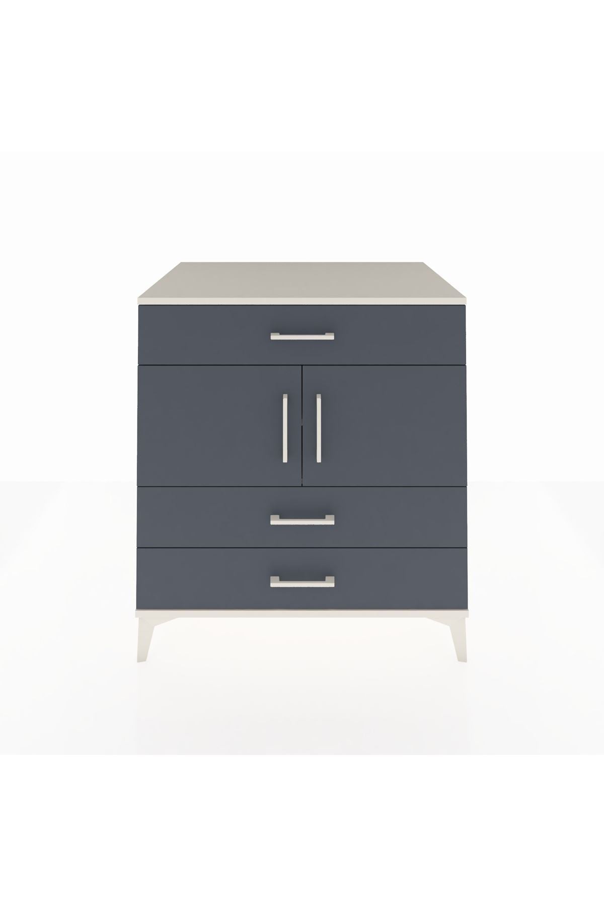 Kronos Şifonyer 2 Raflı 3 Çekmeceli 2 Kapaklı 88x59x96 - S70M037V2C