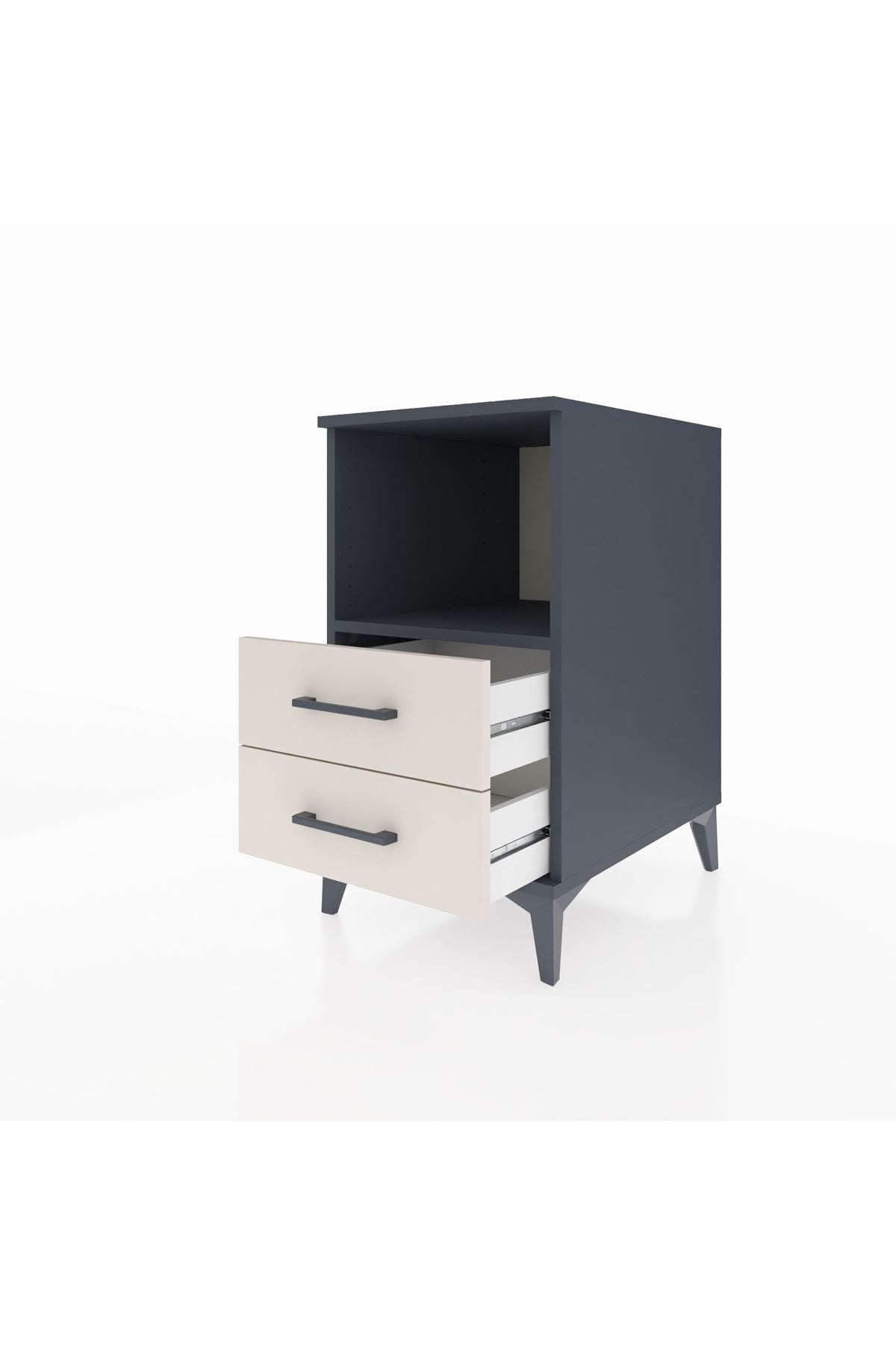 Kronos Komodin Tek Raflı 2 Çekmeceli 44x59x80 - S74M003V4C