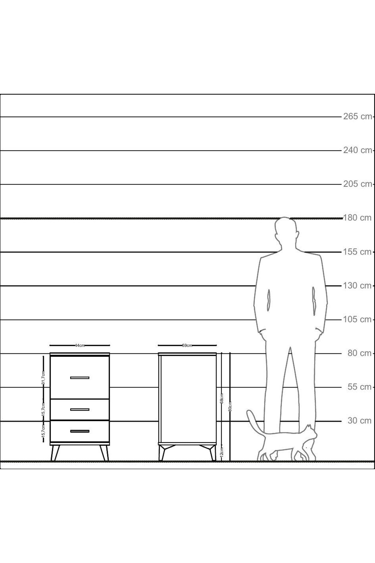 Kronos Komodin 3 Çekmeceli 44x59x80 - S74M004V1C