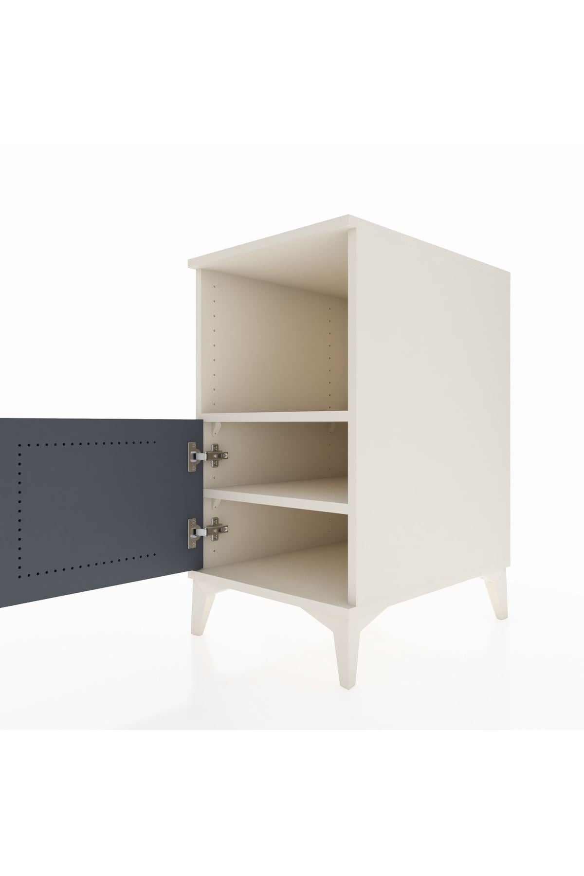 Kronos Komodin 2 Raflı Tek Kapaklı 44x59x80 - S74M012V2C