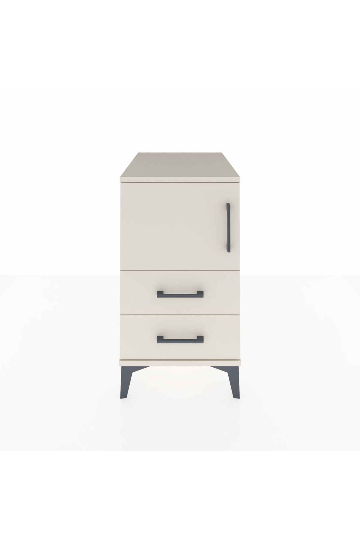 Kronos Komodin 2 Raflı 2 Çekmeceli Tek Kapaklı 44x59x80 - S74M015V1C