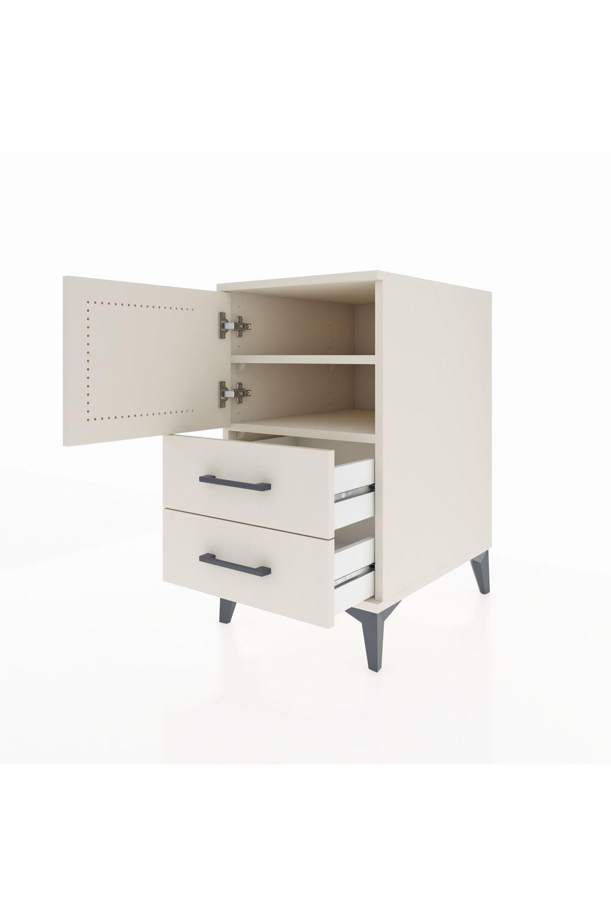 Kronos Komodin 2 Raflı 2 Çekmeceli Tek Kapaklı 44x59x80 - S74M015V1C