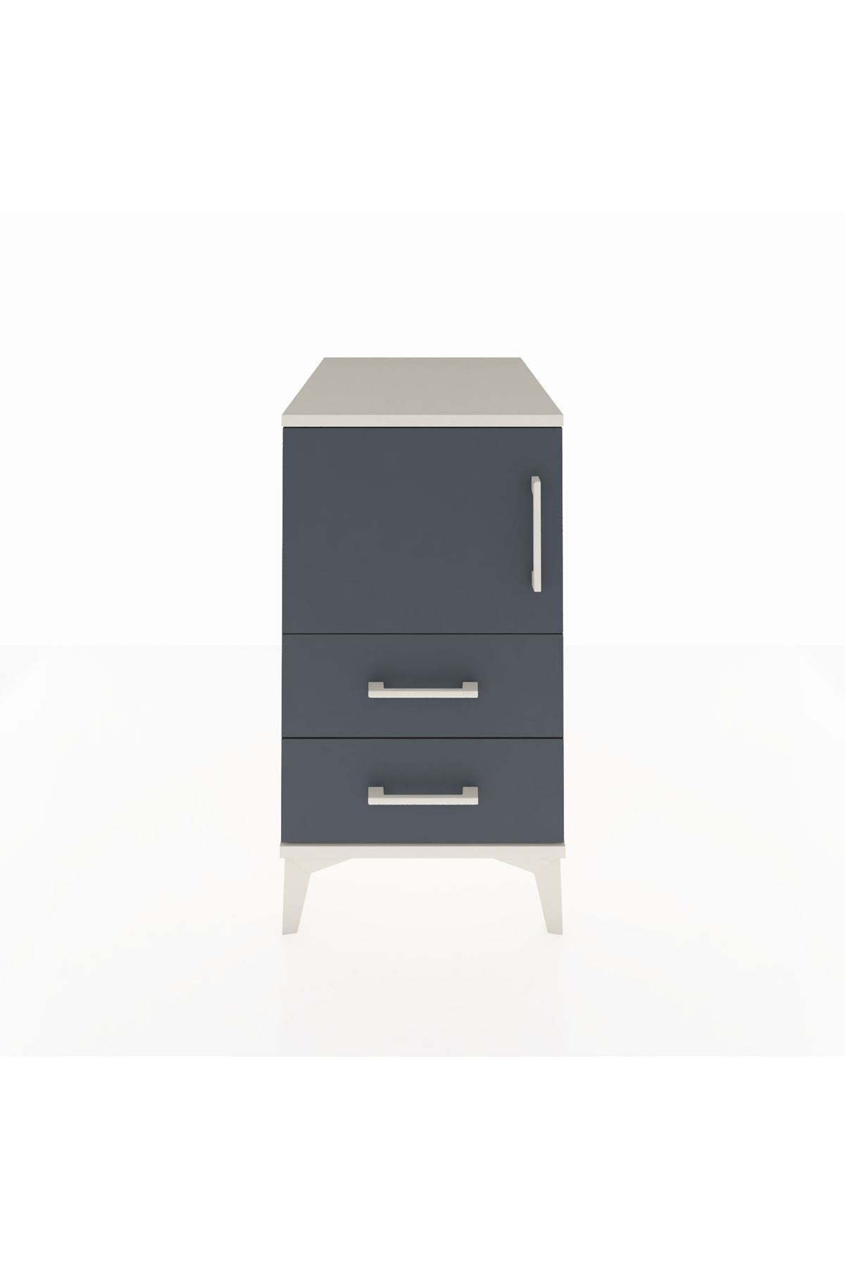 Kronos Komodin 2 Raflı 2 Çekmeceli Tek Kapaklı 44x59x80 - S74M015V2C