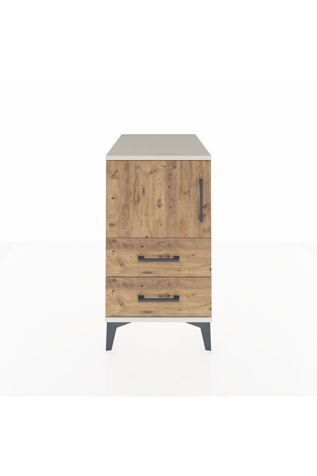 Kronos Komodin 2 Raflı 2 Çekmeceli Tek Kapaklı 44x59x80 - S74M015V3C