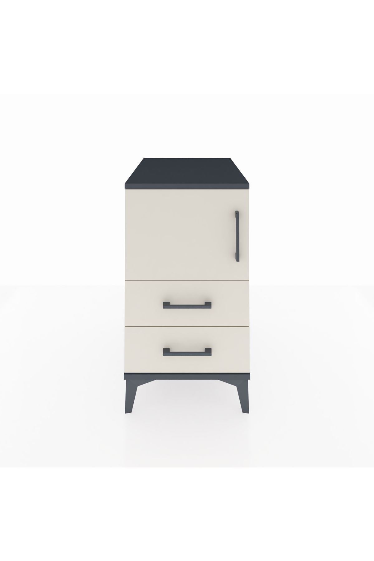 Kronos Komodin 2 Raflı 2 Çekmeceli Tek Kapaklı 44x59x80 - S74M015V4C