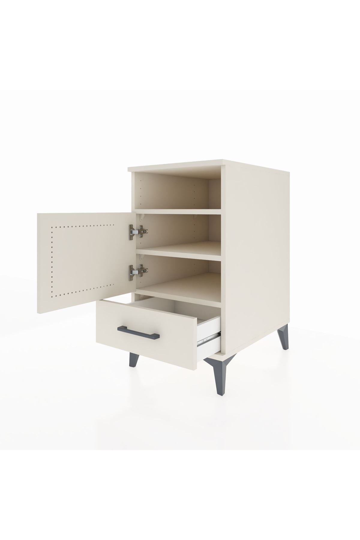 Kronos Komodin 3 Raflı Tek Çekmeceli Tek Kapaklı 44x59x80 - S74M017V1C
