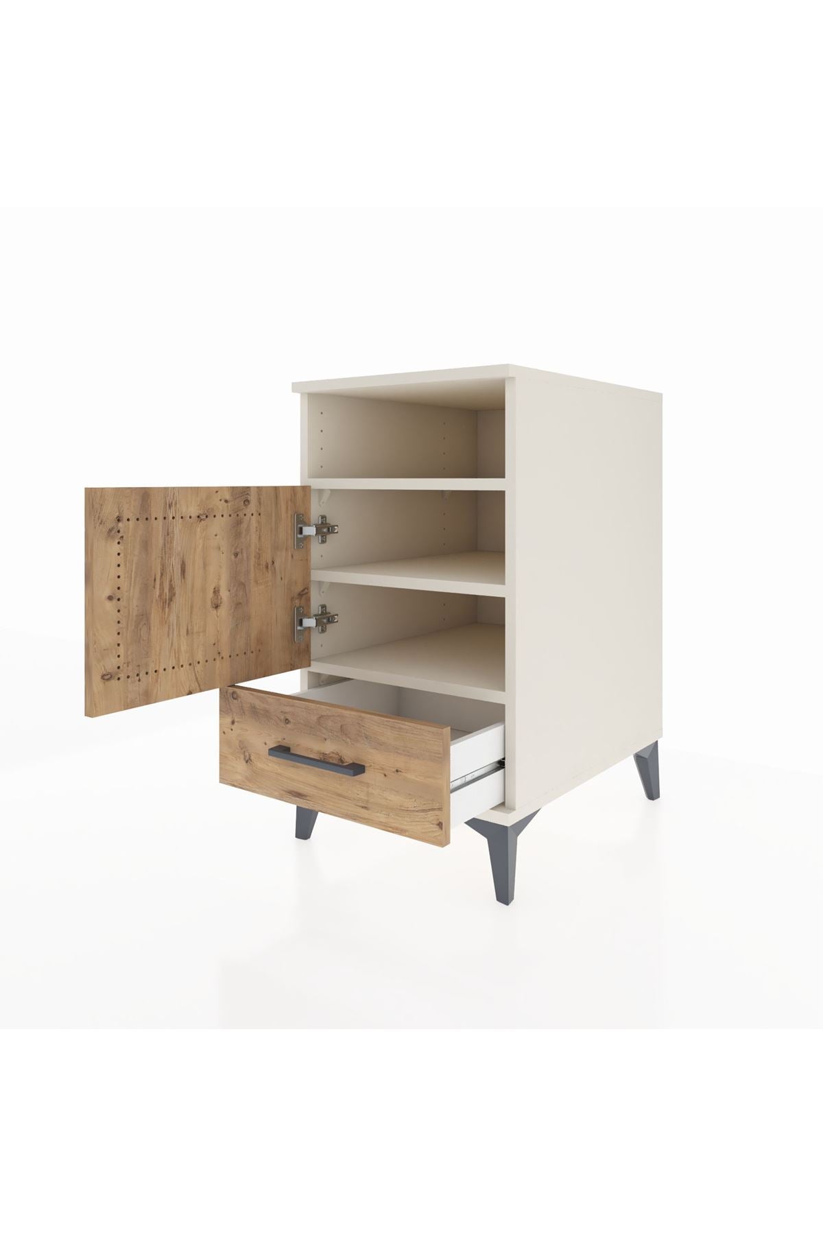 Kronos Komodin 3 Raflı Tek Çekmeceli Tek Kapaklı 44x59x80 - S74M017V3C