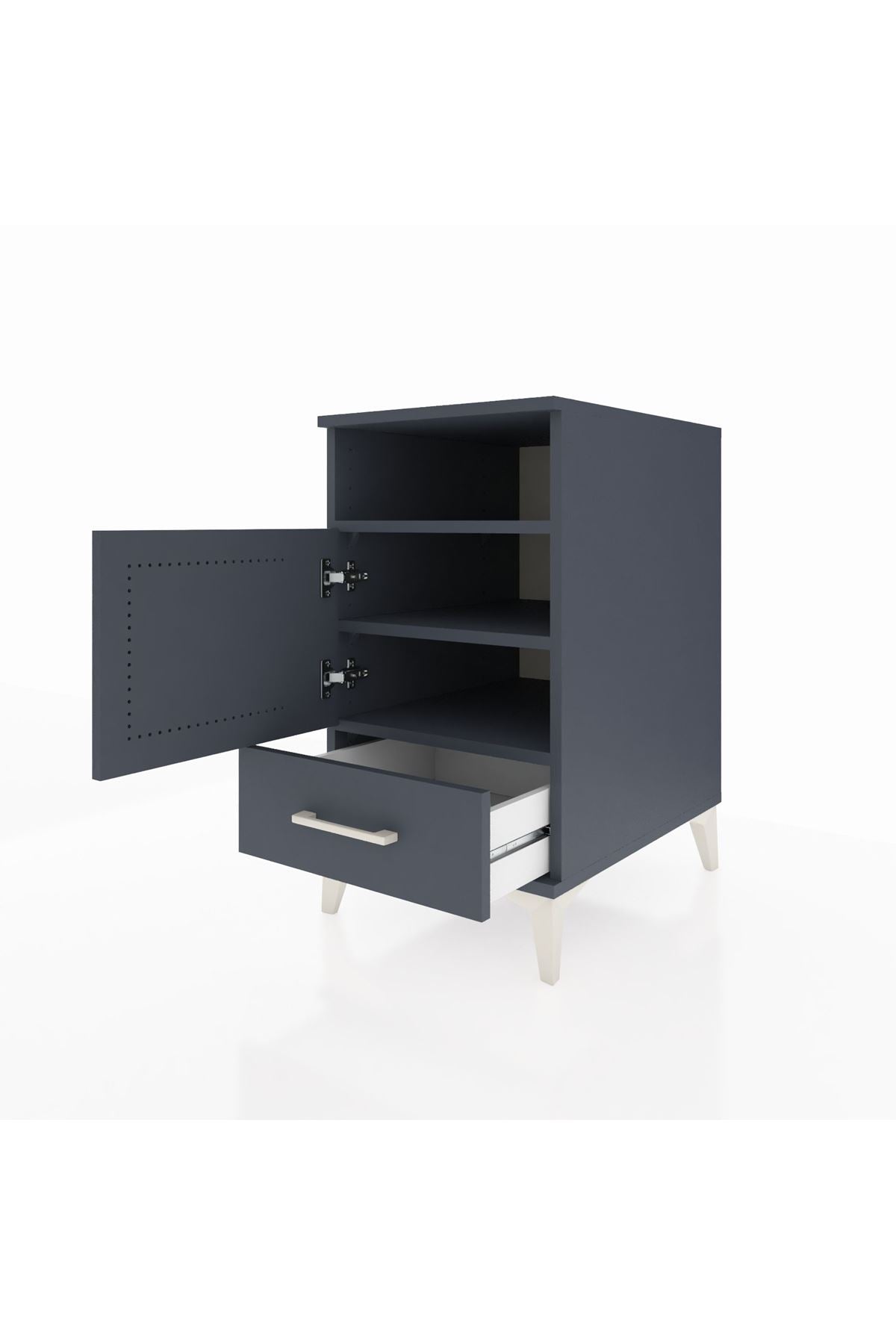 Kronos Komodin 3 Raflı Tek Çekmeceli Tek Kapaklı 44x59x80 - S74M017V5C