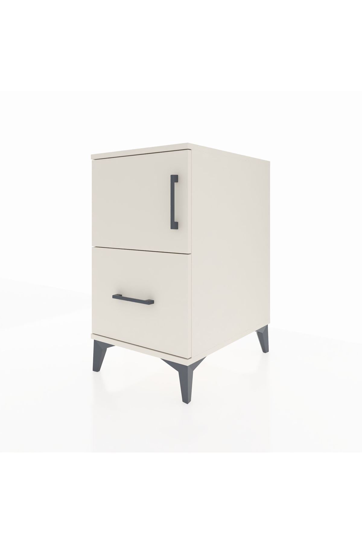 Kronos Komodin 2 Raflı Tek Çekmeceli Tek Kapaklı 44x59x80 - S74M019V1C