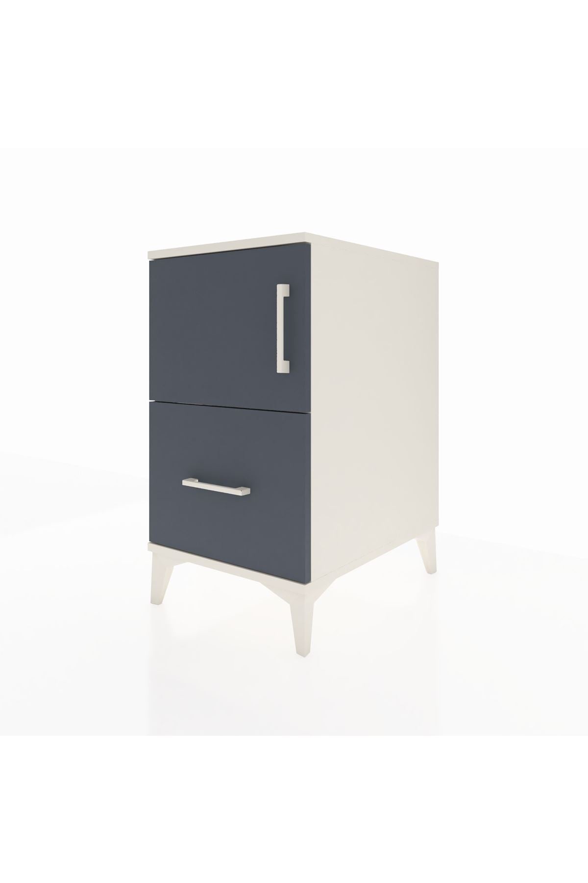 Kronos Komodin 2 Raflı Tek Çekmeceli Tek Kapaklı 44x59x80 - S74M019V2C