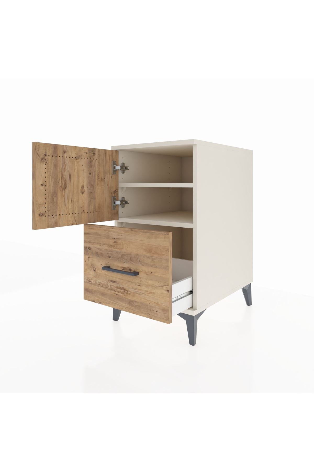 Kronos Komodin 2 Raflı Tek Çekmeceli Tek Kapaklı 44x59x80 - S74M019V3C