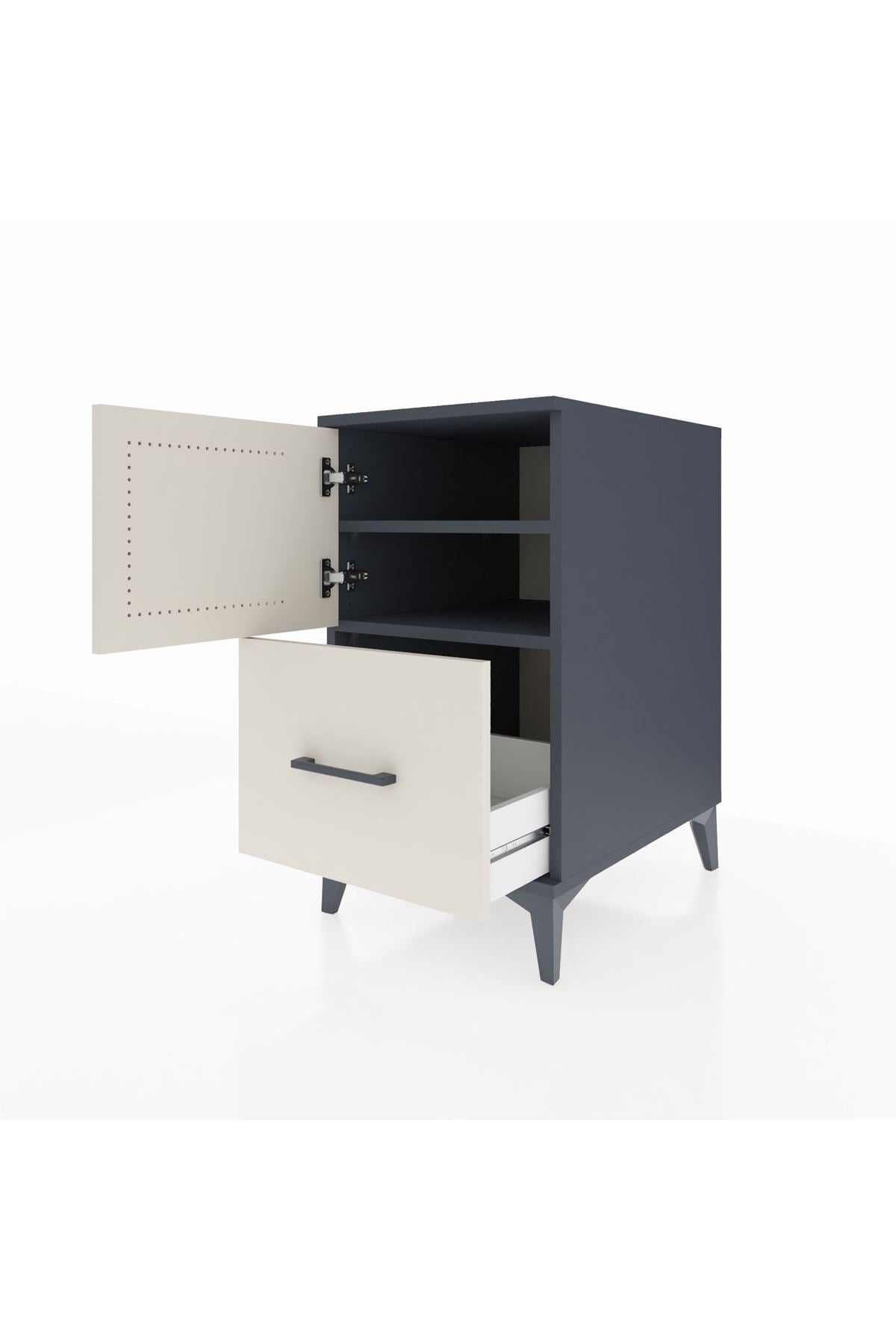 Kronos Komodin 2 Raflı Tek Çekmeceli Tek Kapaklı 44x59x80 - S74M019V4C