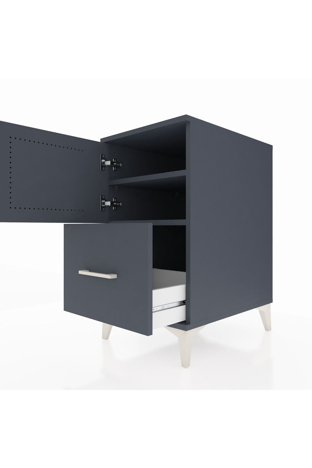 Kronos Komodin 2 Raflı Tek Çekmeceli Tek Kapaklı 44x59x80 - S74M019V5C
