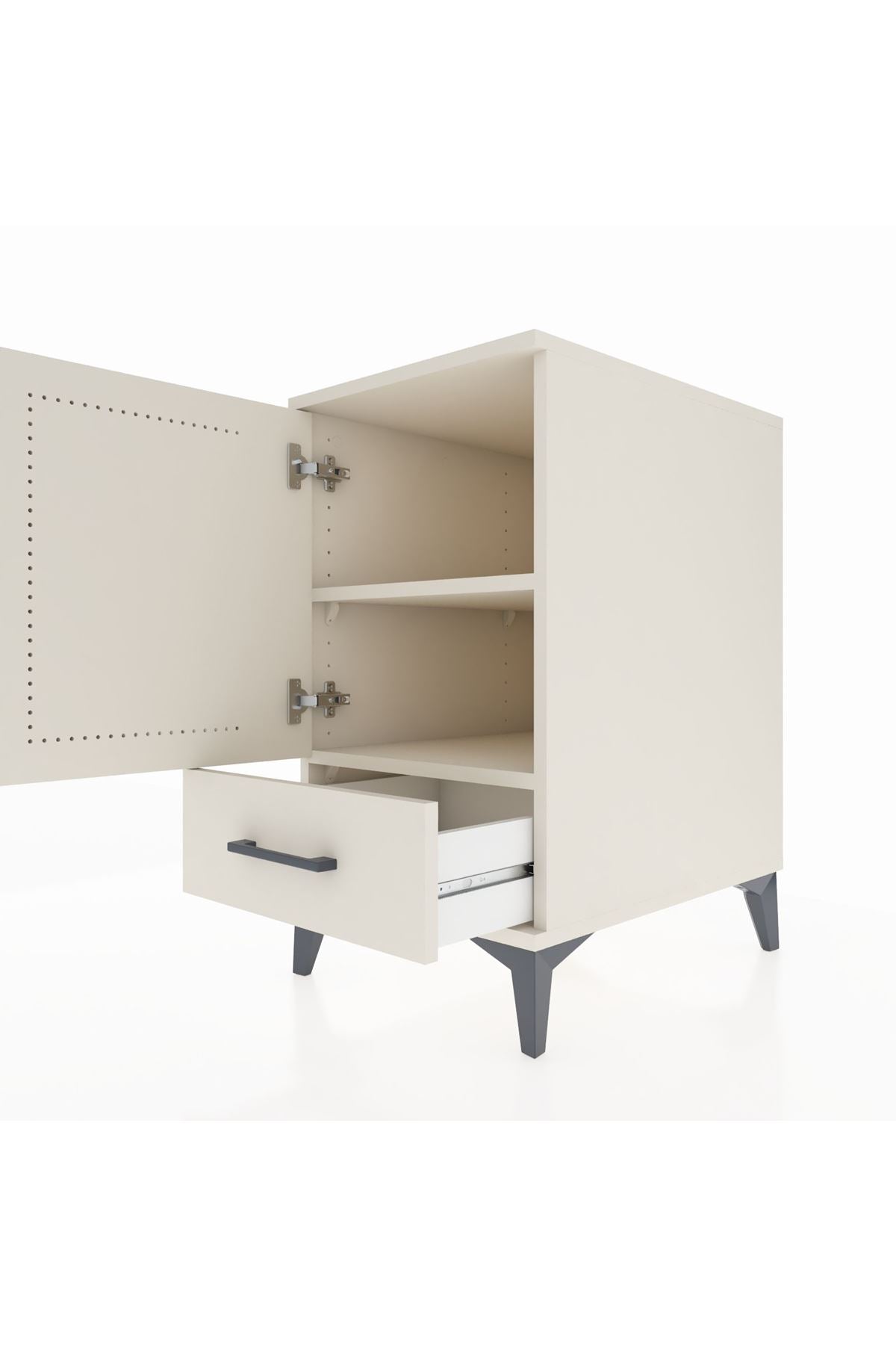 Kronos Komodin 2 Raflı Tek Çekmeceli Tek Kapaklı 44x59x80 - S74M020V1C