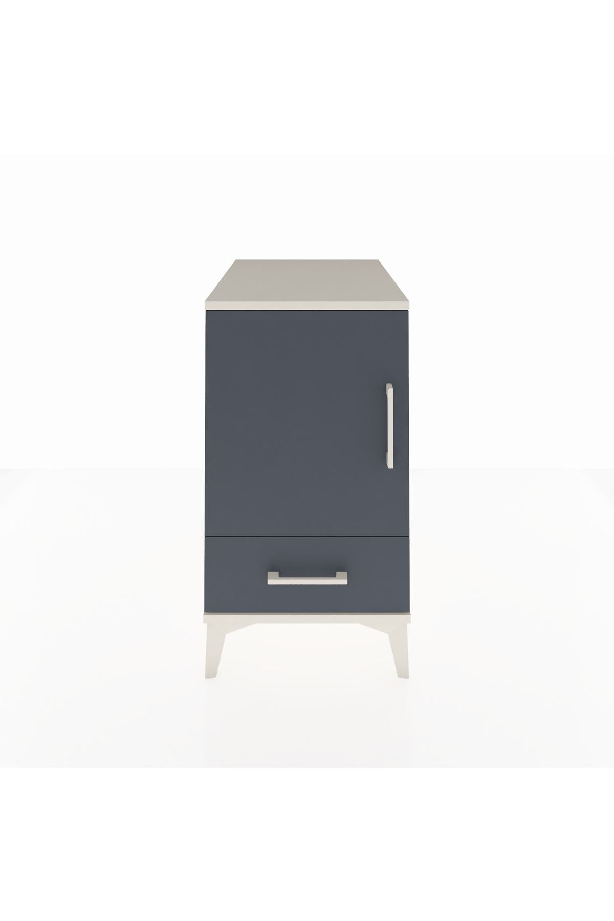 Kronos Komodin 2 Raflı Tek Çekmeceli Tek Kapaklı 44x59x80 - S74M020V2C