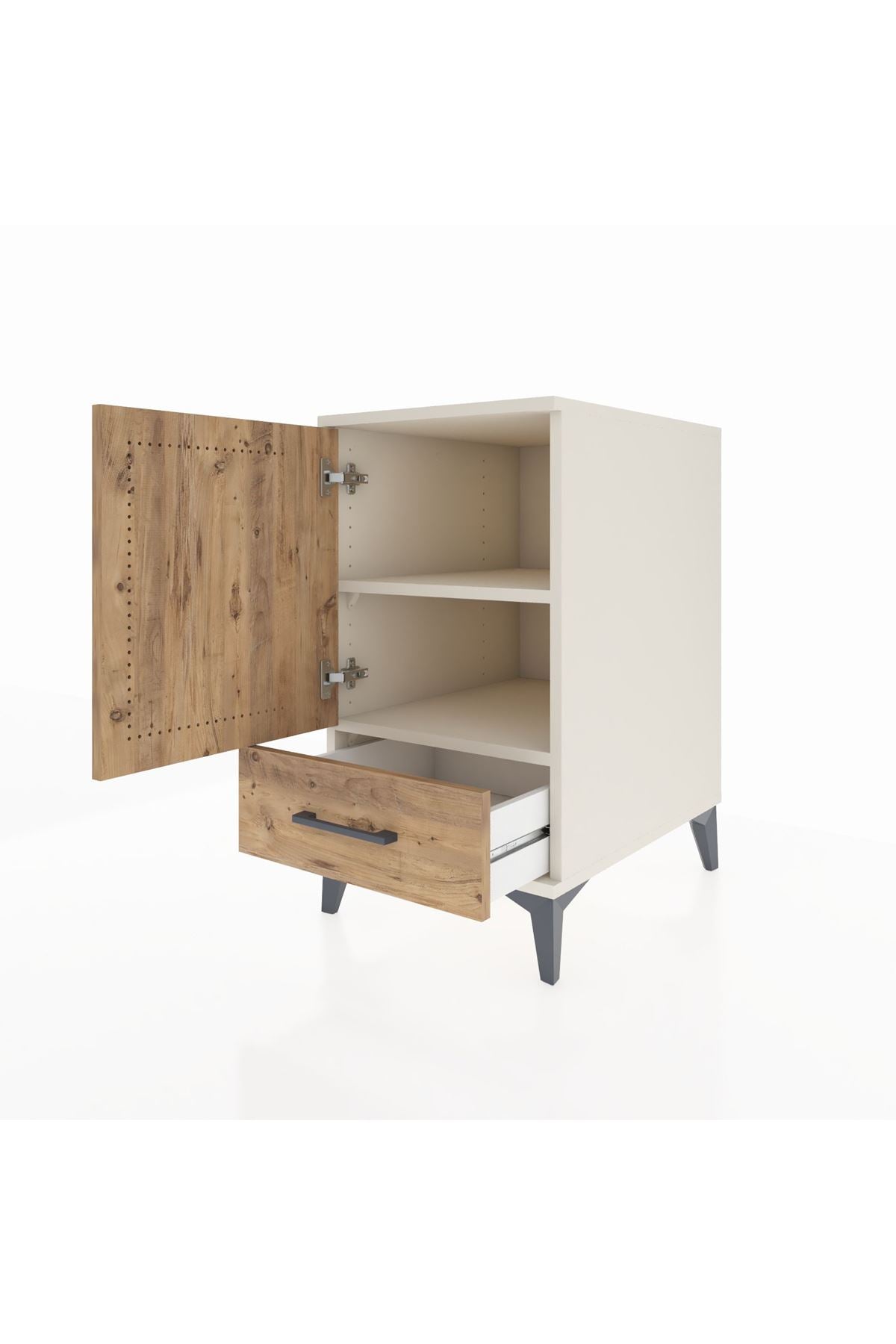Kronos Komodin 2 Raflı Tek Çekmeceli Tek Kapaklı 44x59x80 - S74M020V3C
