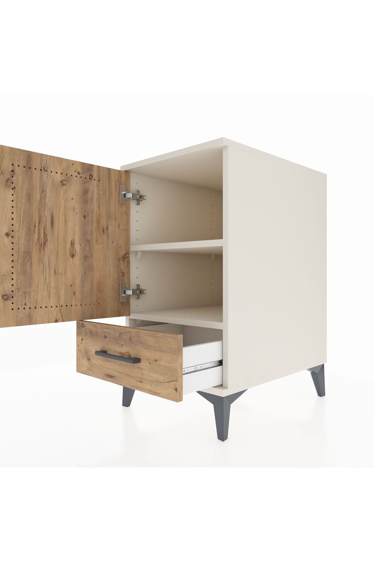 Kronos Komodin 2 Raflı Tek Çekmeceli Tek Kapaklı 44x59x80 - S74M020V3C