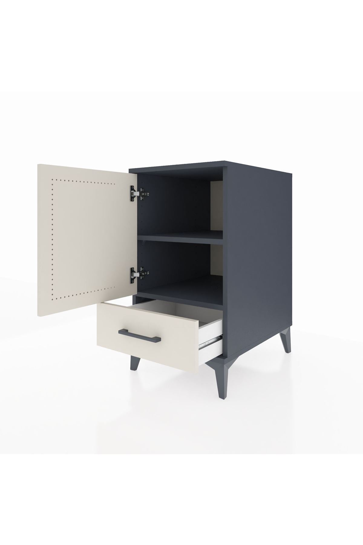 Kronos Komodin 2 Raflı Tek Çekmeceli Tek Kapaklı 44x59x80 - S74M020V4C
