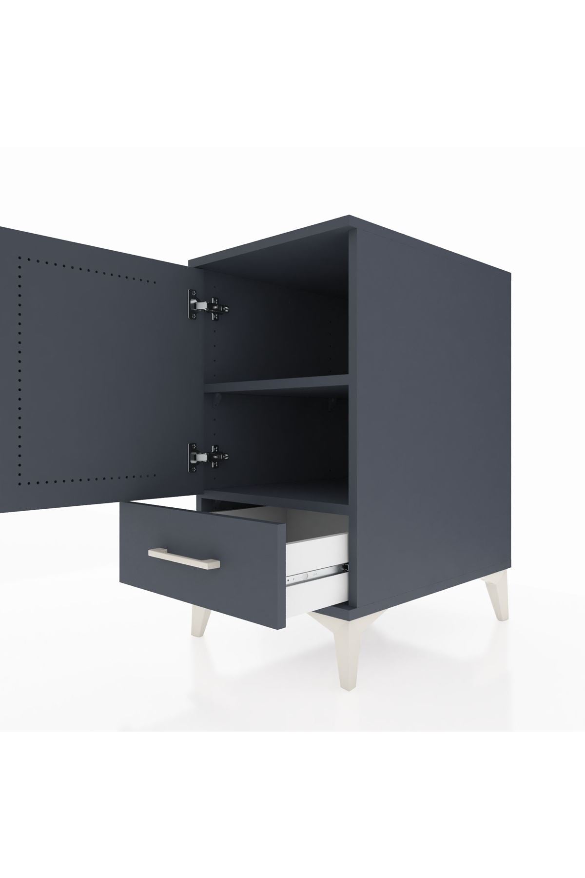 Kronos Komodin 2 Raflı Tek Çekmeceli Tek Kapaklı 44x59x80 - S74M020V5C