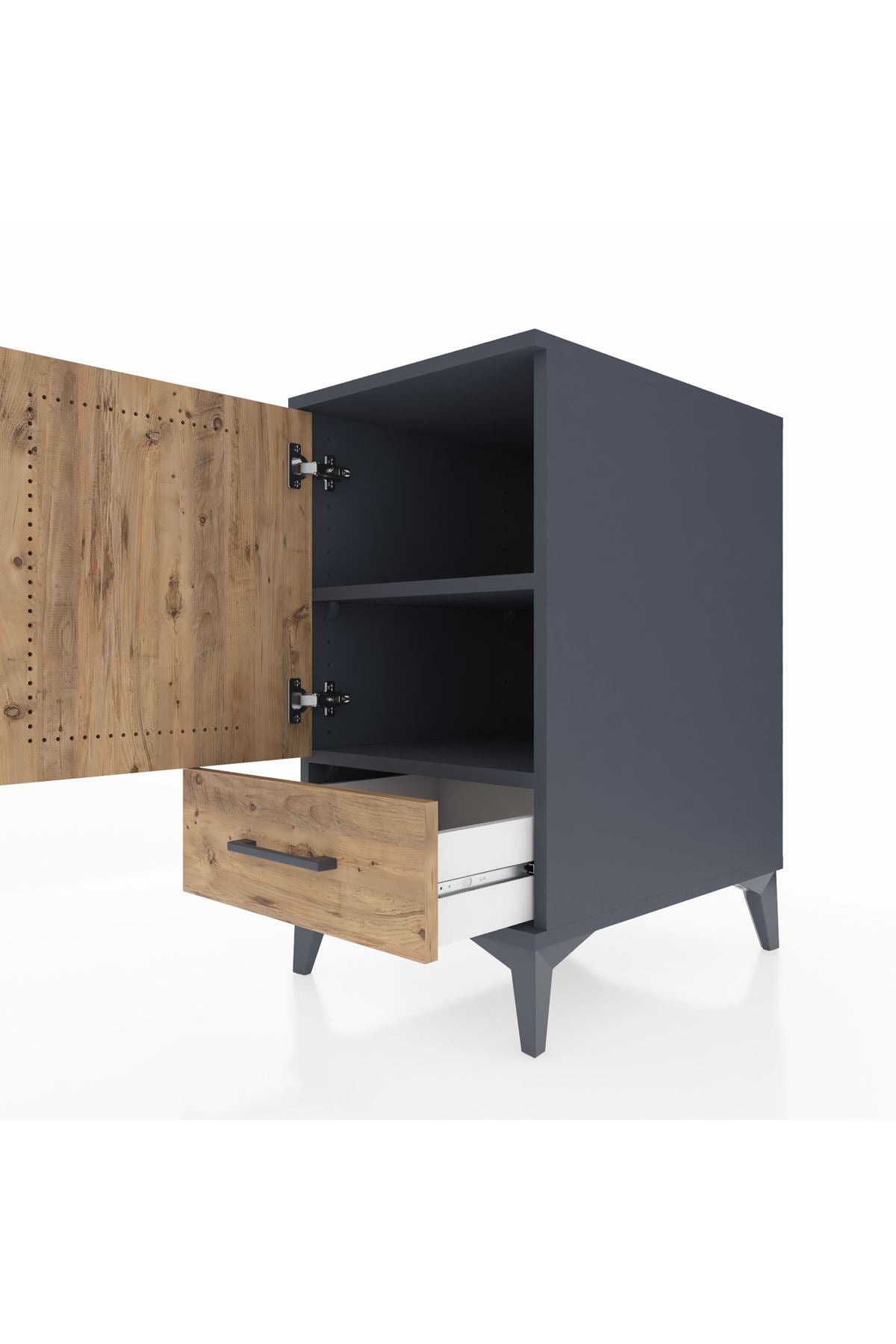Kronos Komodin 2 Raflı Tek Çekmeceli Tek Kapaklı 44x59x80 - S74M020V6C