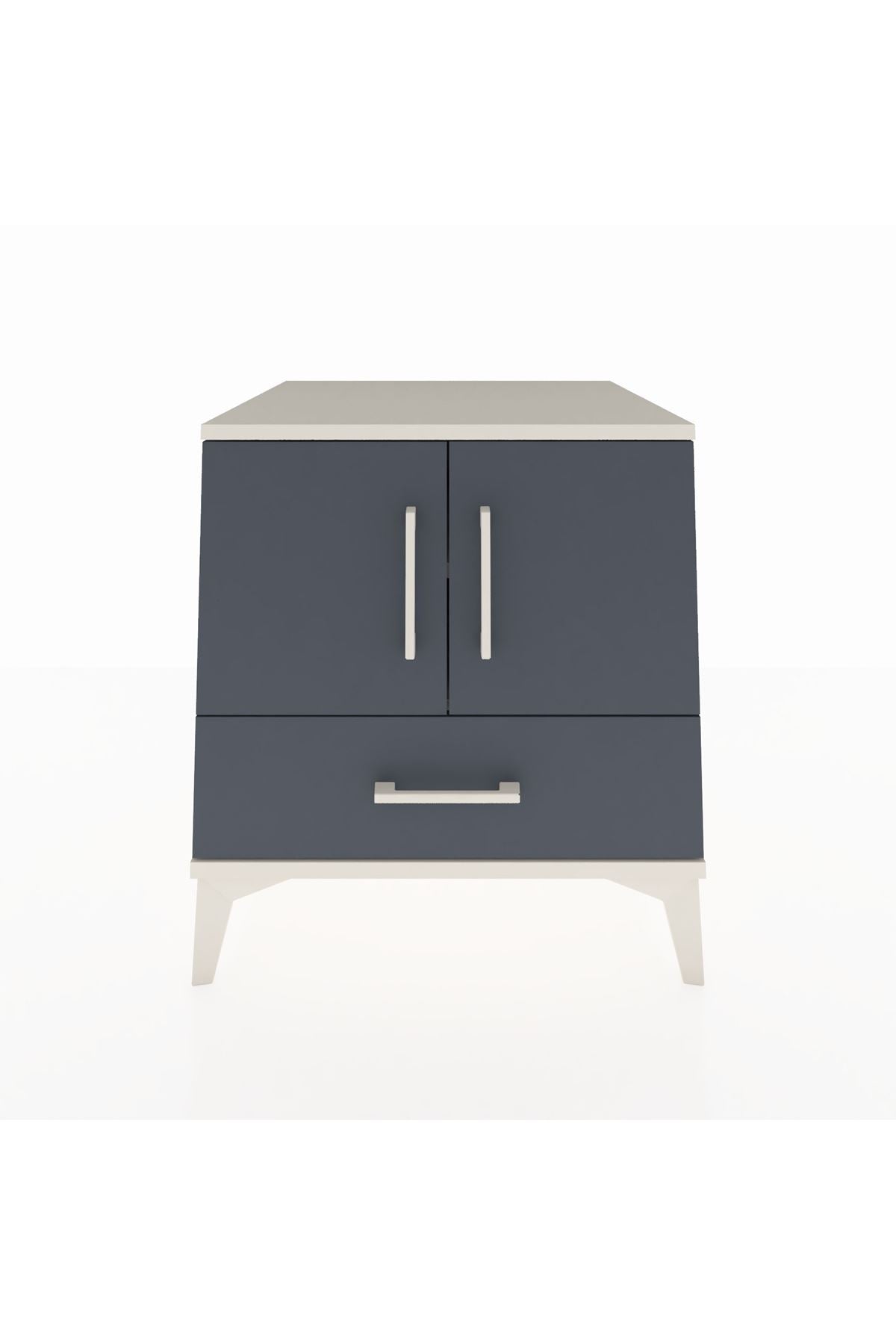 Kronos Komodin 2 Raflı Tek Çekmeceli 2 Kapaklı 60x59x64 - S78M007V2C