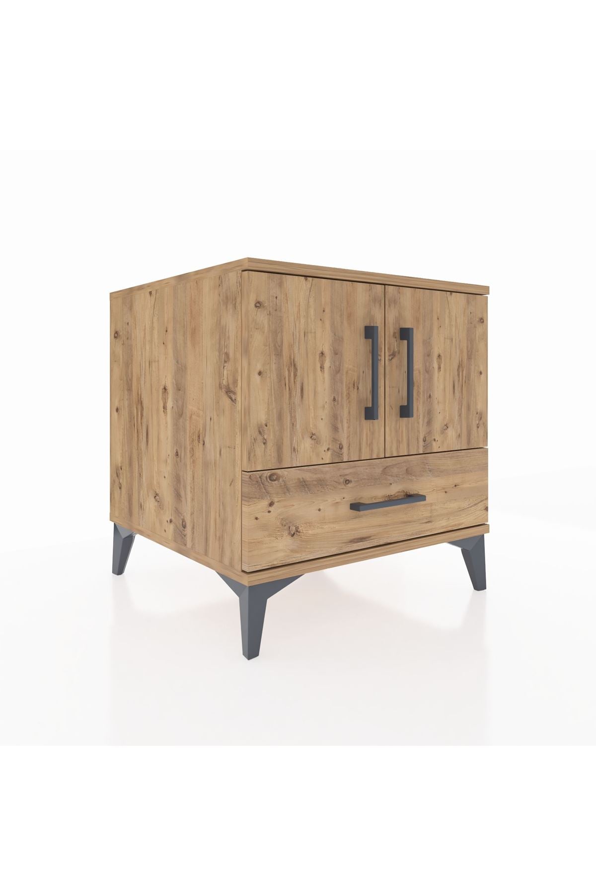 Kronos Komodin 2 Raflı Tek Çekmeceli 2 Kapaklı 60x59x64 - S78M007V9C