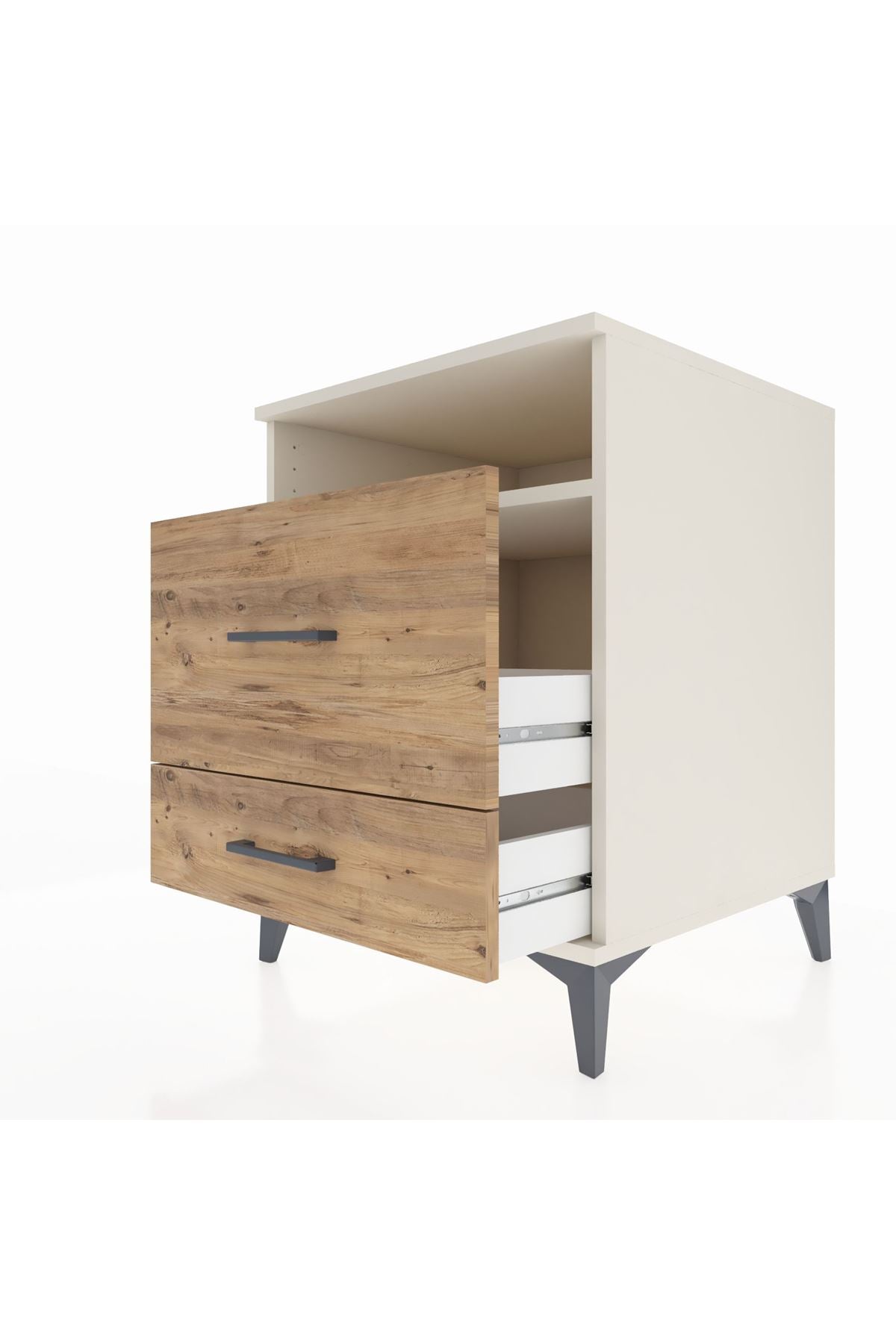 Kronos Komodin Tek Raflı 2 Çekmeceli 60x59x80 - S79M008V3C