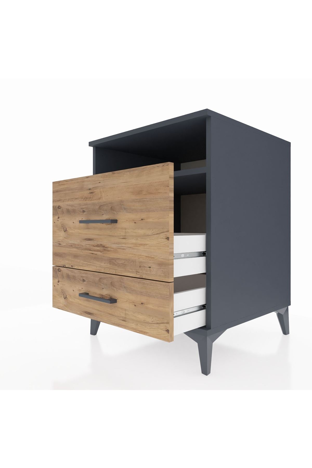 Kronos Komodin Tek Raflı 2 Çekmeceli 60x59x80 - S79M008V6C
