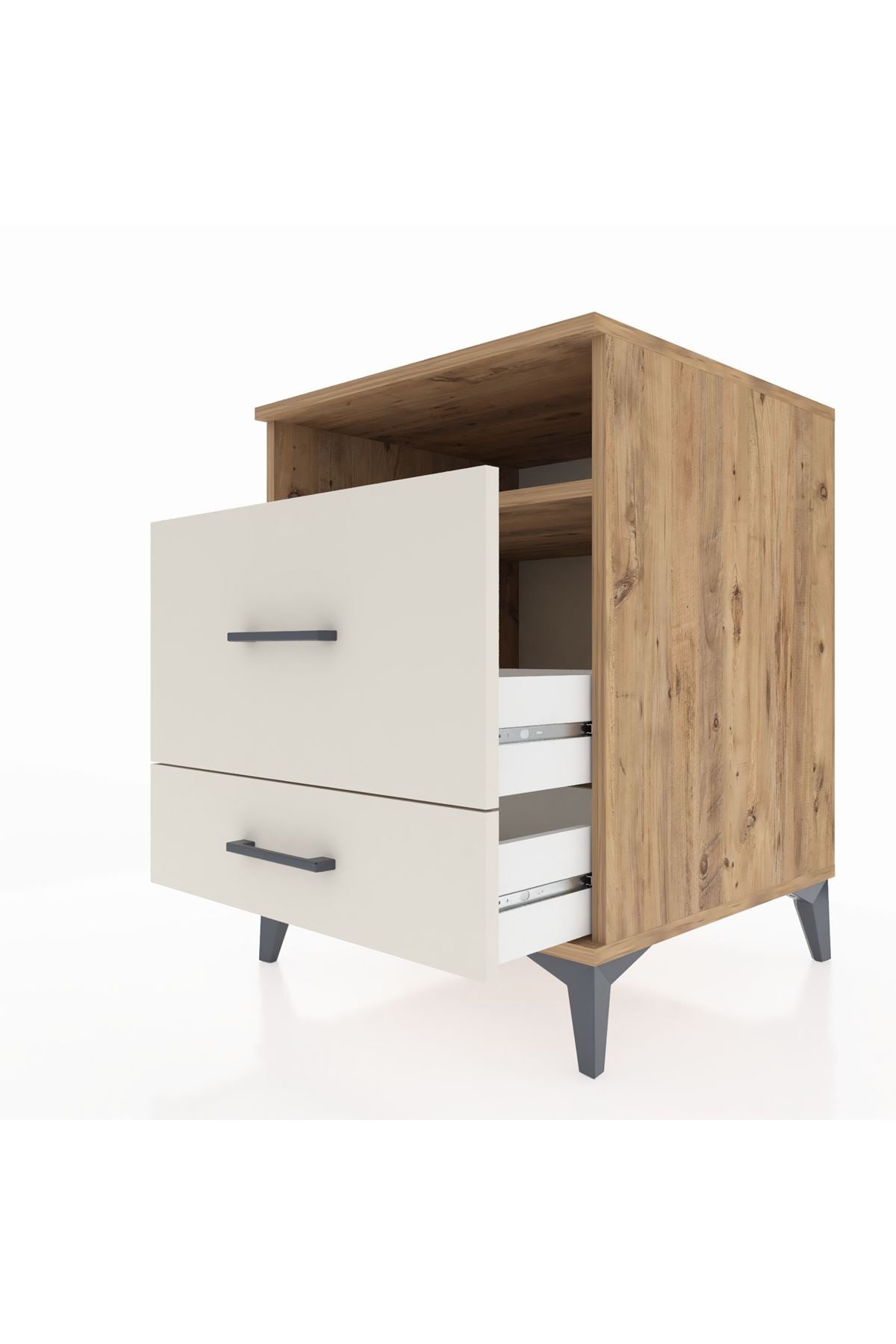 Kronos Komodin Tek Raflı 2 Çekmeceli 60x59x80 - S79M008V7C