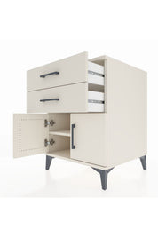 Kronos Komodin Tek Raflı 2 Çekmeceli 2 Kapaklı 60x59x80 - S79M013V1C