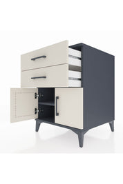 Kronos Komodin Tek Raflı 2 Çekmeceli 2 Kapaklı 60x59x80 - S79M013V4C