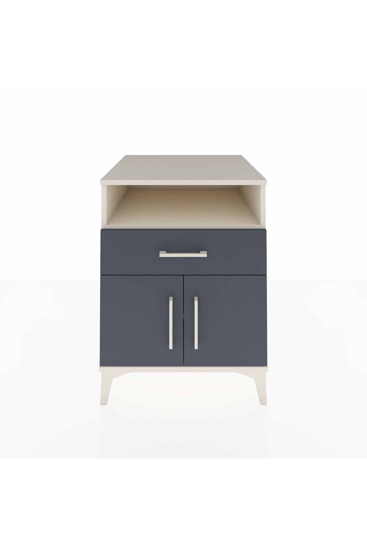 Kronos Komodin 2 Raflı Tek Çekmeceli 2 Kapaklı 60x59x80 - S79M014V2C