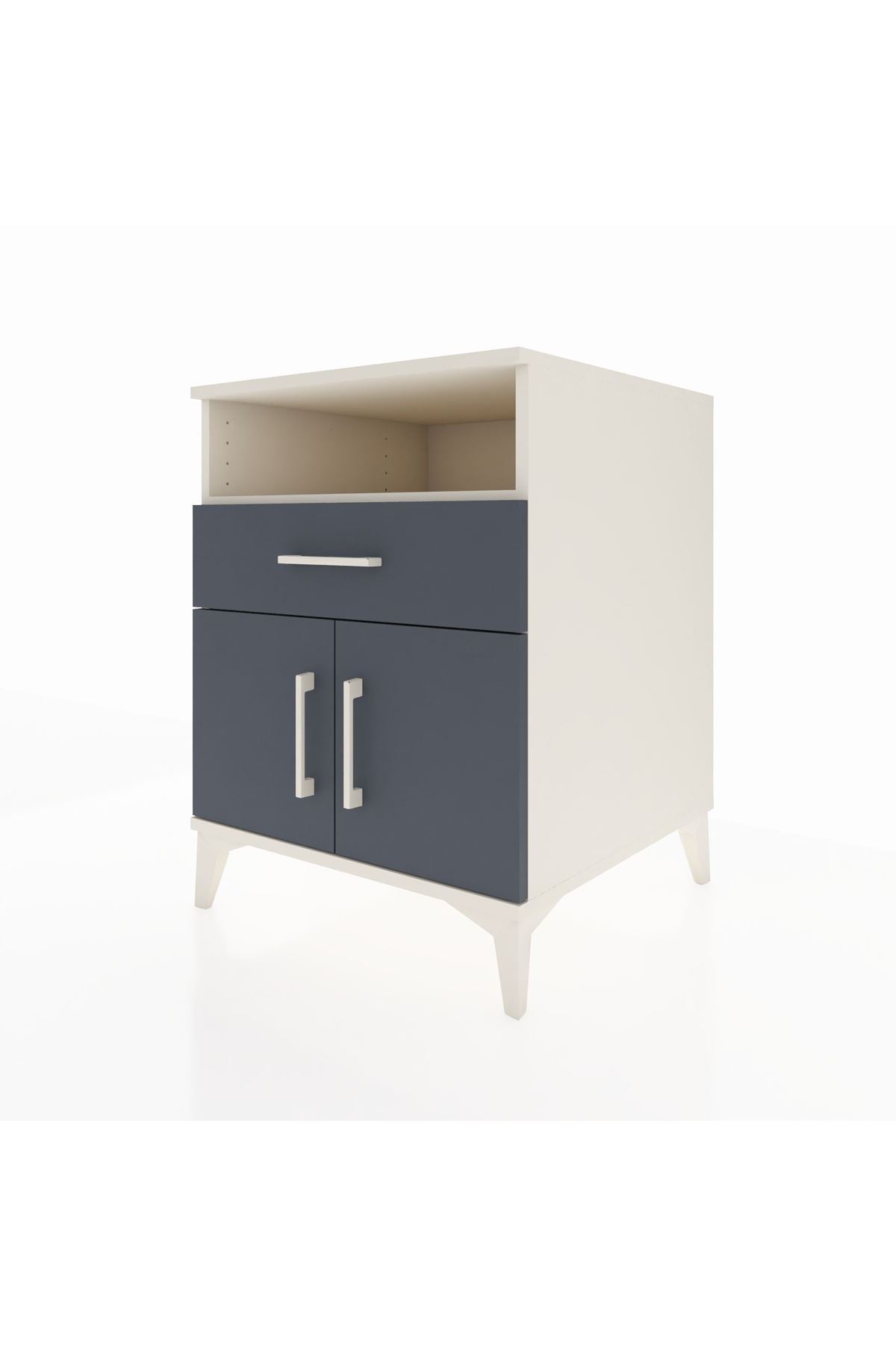 Kronos Komodin 2 Raflı Tek Çekmeceli 2 Kapaklı 60x59x80 - S79M014V2C